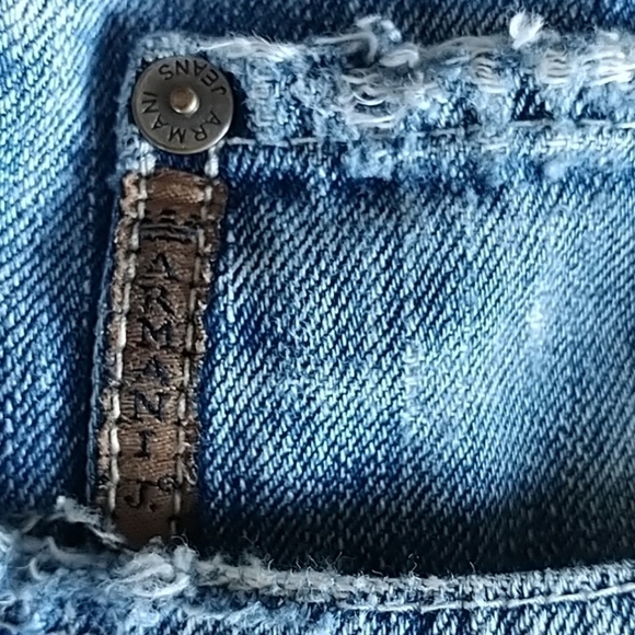 AJ/Armani Distressed Bootcut Jeans sz 32 - Picture 3 of 13